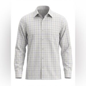 ERMENEGILDO ZEGNA MENS BUTTON DOWN SHIRT SIZE M SOFT LAVENDER WITH STRIPES